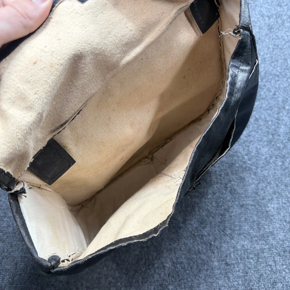 Vintage Waxed Canvas Messenger Bag Field Bag Satchel Black Postal? Military?